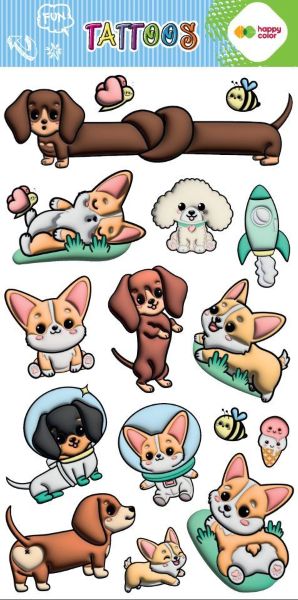 Tatuaże zmywalne CORGI TEAM 100x200mm Happy Color HA 4261 1020-CT01 GDD